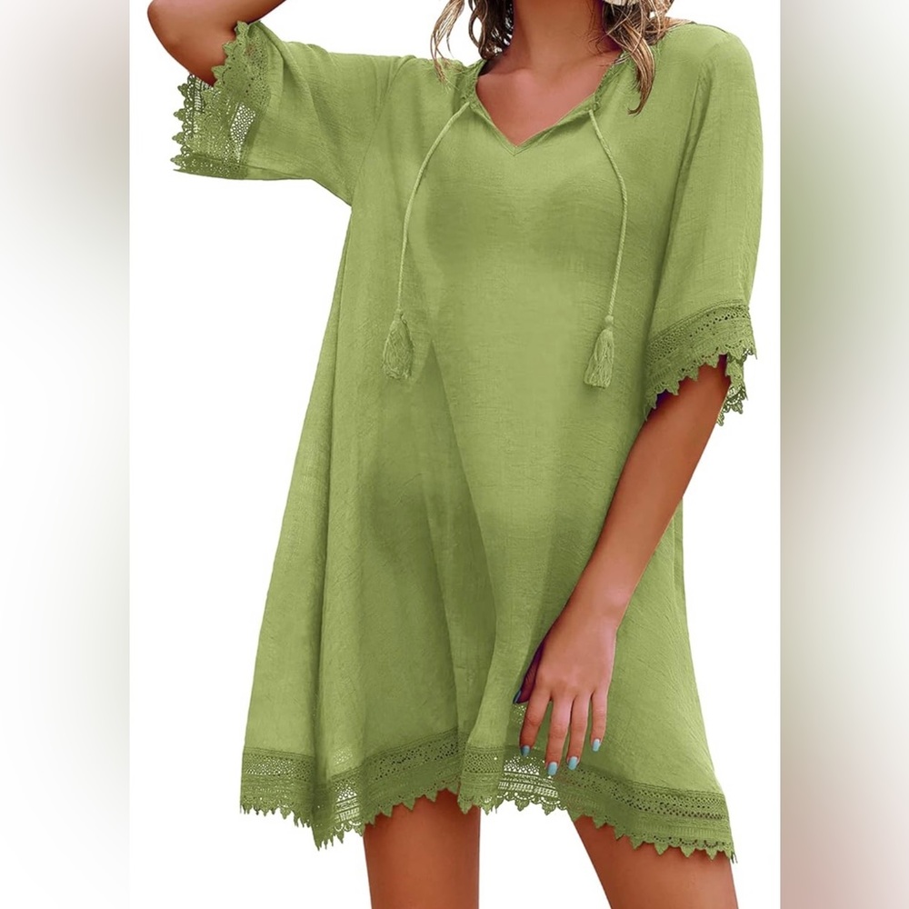 Ai’mage woman’s swimsuit coverup (NWT); lime green; size: XXL